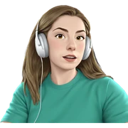 girl in car with headphones sticker