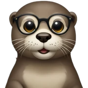 otter with glasses holding otter with glasses sticker