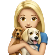 Blonde girl with a dog sticker