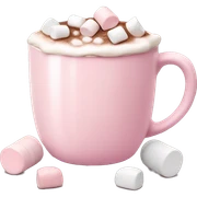 Light Pink mug of hot chocolate with marshmallows  sticker