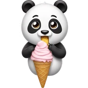Panda eating ice cream sticker