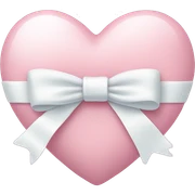 Pastel pink heart with white bow sticker