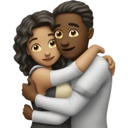 Couple hugging sticker
