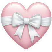 Pastel pink heart with white bow sticker