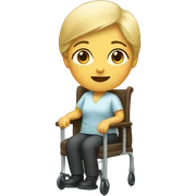 disabled woman on chair sticker