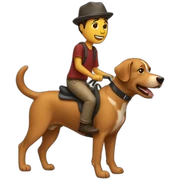 Guy riding a dog sticker