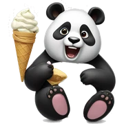 Panda eating ice cream sticker