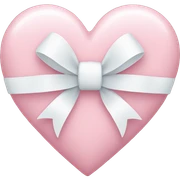 Pastel pink heart with white bow sticker