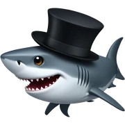 Shark with a top hat sticker
