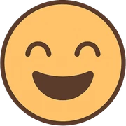 flat toon style smiling face sticker