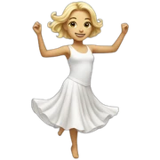 white dancing girl sticker
