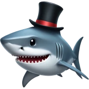 Shark with a top hat sticker