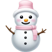 Cute white and light pink snowman sticker