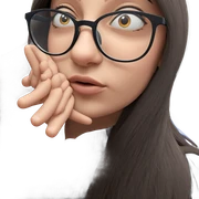 girl with glasses and long hair sticker