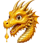 A dragon head with honey on sticker