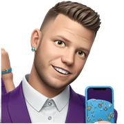 boy holding jewelry and phone sticker