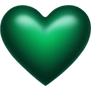 Dark Green heart sticker