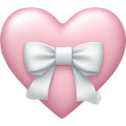 Pastel pink heart with white bow sticker