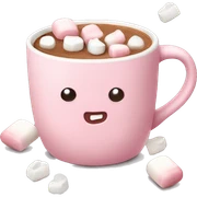 Light Pink mug of hot chocolate with marshmallows  sticker