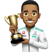 Lewis Hamilton holding a trophy  sticker