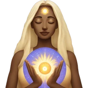 Spiritual woman with a radiating heart and 3rd eye sticker
