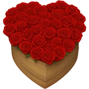Roses in a heart shaped box  sticker