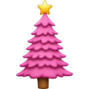 Pink Christmas tree sticker
