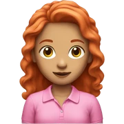 REDHAIR girl with flashy pink polo sticker