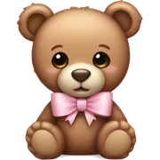Teddy bear with light pink bow  sticker
