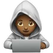 boy with hoodie working on laptop sticker