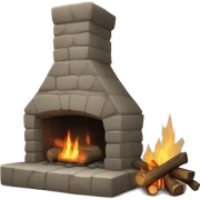 camp fireplace sticker