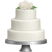 Realistic white wedding cake sticker