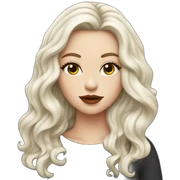 white girl with wavy long black hair and juicy lips sticker