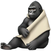 Gorilla holding a blanket sticker