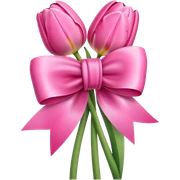 Pink tulips with a bow sticker