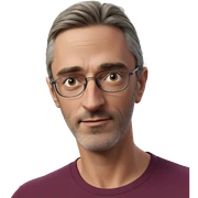 male portrait with bird companion sticker