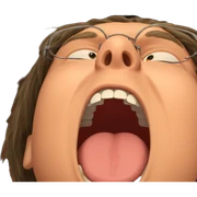 terrifying open mouth close-up sticker