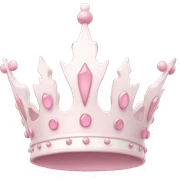 White and pastel pink crown sticker
