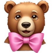 bear wearing pink bow sticker