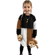 smiling girl with stuffed toy sticker