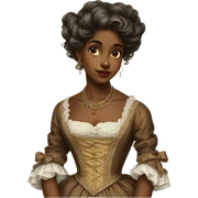 Brown skin girl Vintage rococo sticker