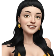 smiling girl with black hair sticker