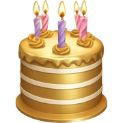 Gold birthday cake sticker