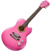 Pink guitar with pink bow sticker