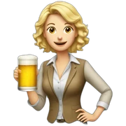 female crazy teacher drinking beer sticker