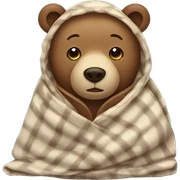 bear cozy in blanket sticker