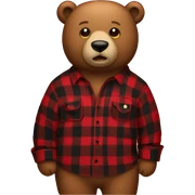 Big bear in a Buffalo plaid flannel shirt  sticker