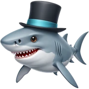 Shark with a top hat sticker