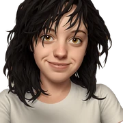 smiling girl in white shirt sticker