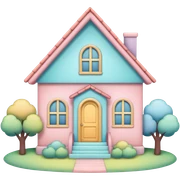 Colorful cute Pastel house   sticker